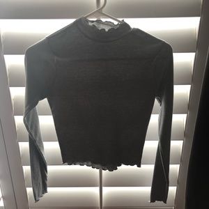 Ripped grey crop top